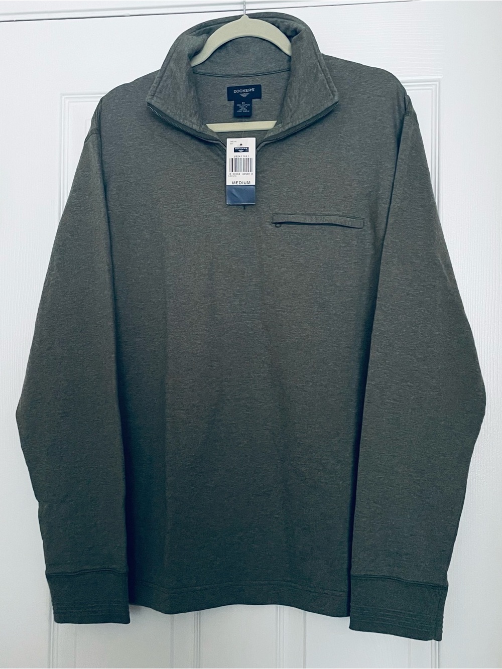 Dockers Men's Olive Green Half-Zip Pullover Sweater size M